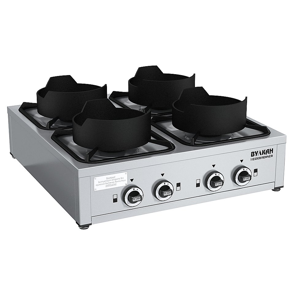 Плита газовая Вулкан KSB04 8089 WOK