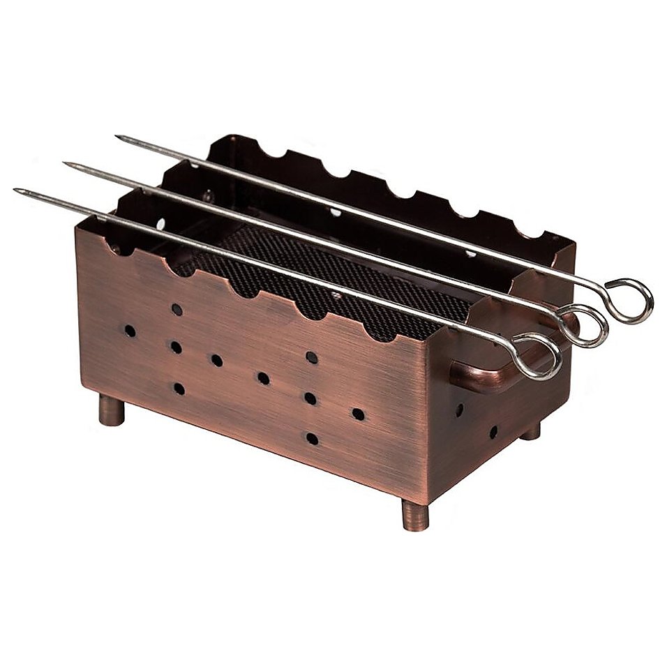 Мангал настольный угольный P.L. Proff Cuisine SG-95136 20,5х12,5х10,5 см с покрытием антик, 3 шампура