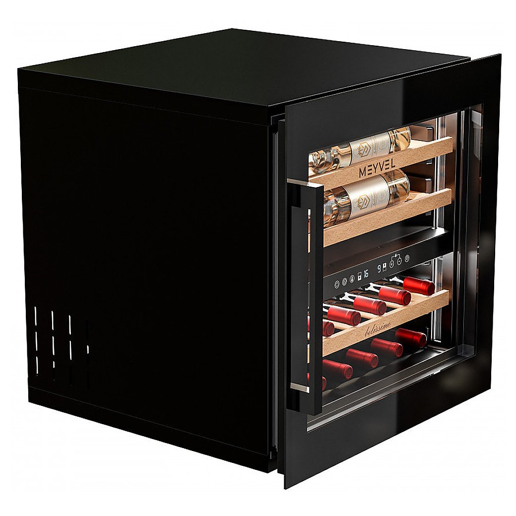 Винный шкаф MEYVEL MV26PRO-KBB2 69 л 592х572х596 мм сталь, черный