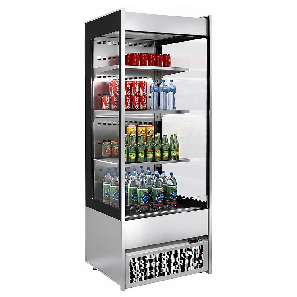 Горка холодильная HICOLD RDM 125/6 18SLIM 1290х600х1800 мм, нержавеющая сталь, черный, фото 3