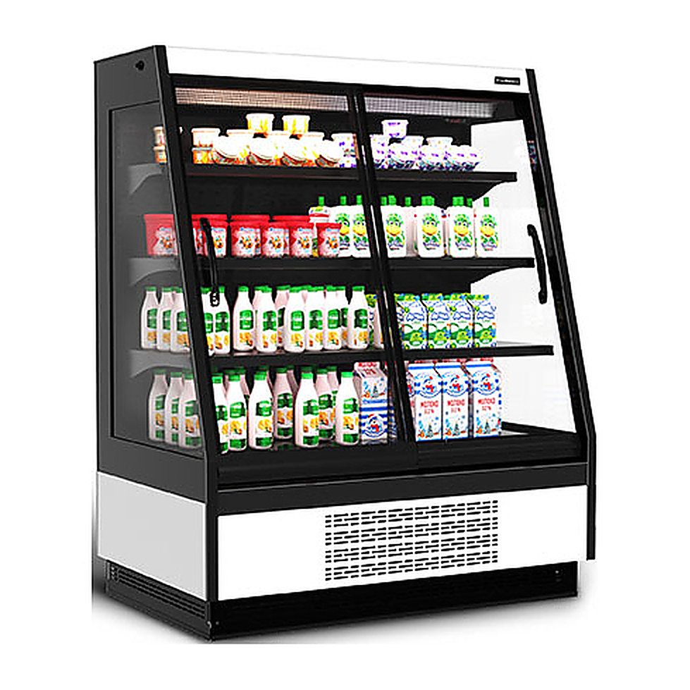 Горка холодильная Carboma F16-08 VV 1,3-1 0300 STANDARD фронт X1 версия 2.0 9006-9005, фото 3