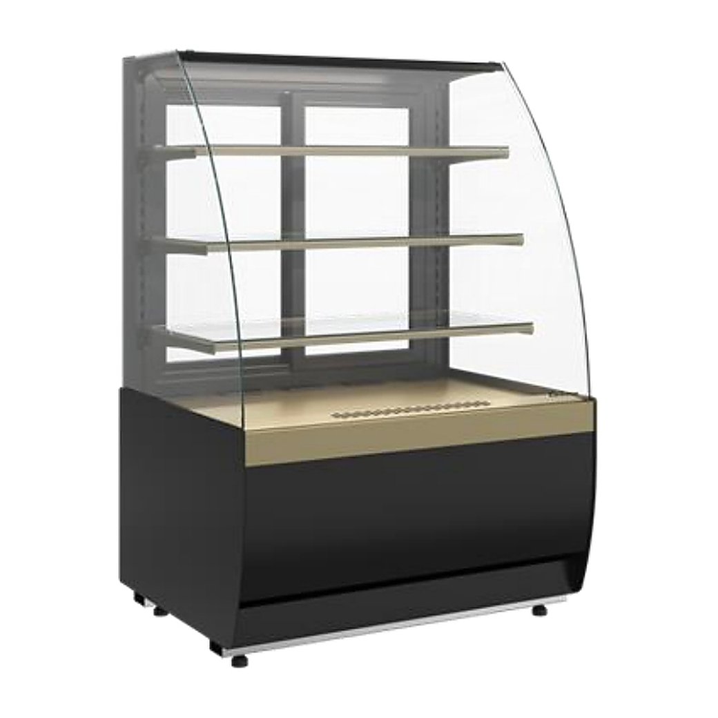 Витрина кондитерская Carboma K70 VM 1,3-2 Standard версия 2.0 открытая (Bronze 9005/0109)
