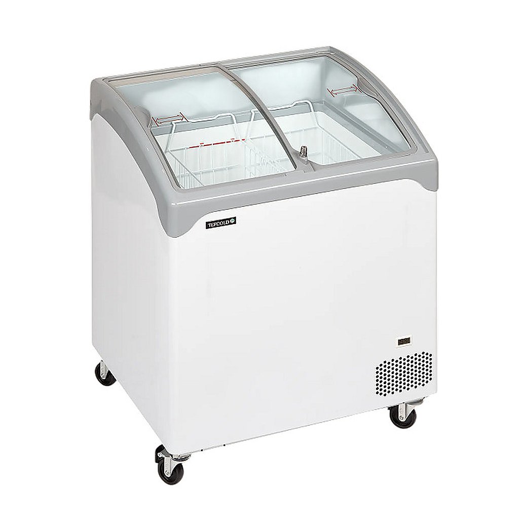 Ларь морозильный TEFCOLD NIC202SCEB 185 л 740х650х918 мм (со стеклянной гнутой крышкой), белый