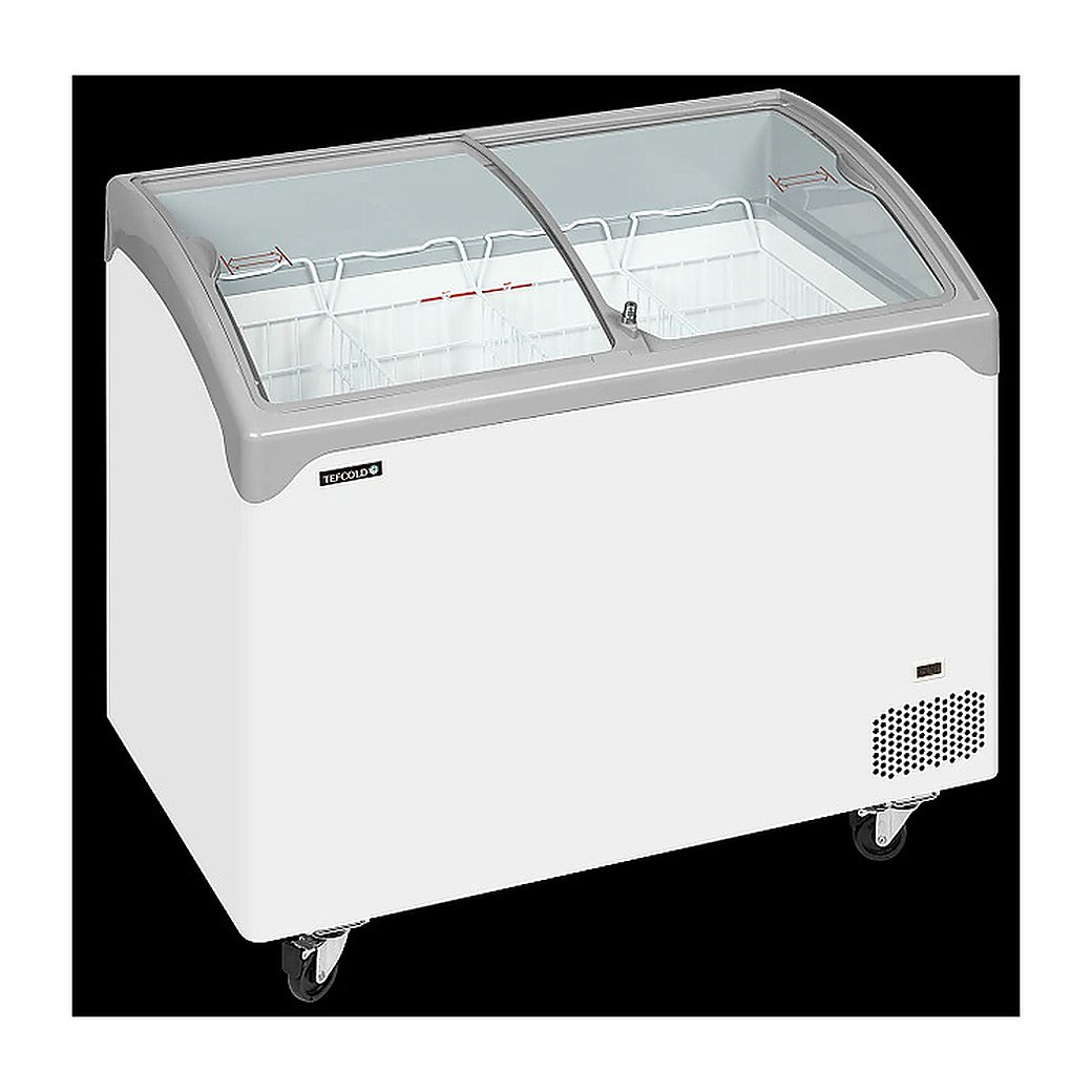 Ларь морозильный TEFCOLD NIC302SCEB 286 л 1030х650х918 мм (со стеклянной гнутой крышкой), белый, фото 2