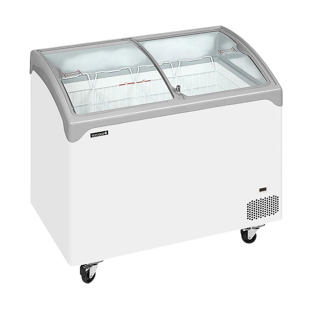 Ларь морозильный TEFCOLD NIC302SCEB 286 л 1030х650х918 мм (со стеклянной гнутой крышкой), белый