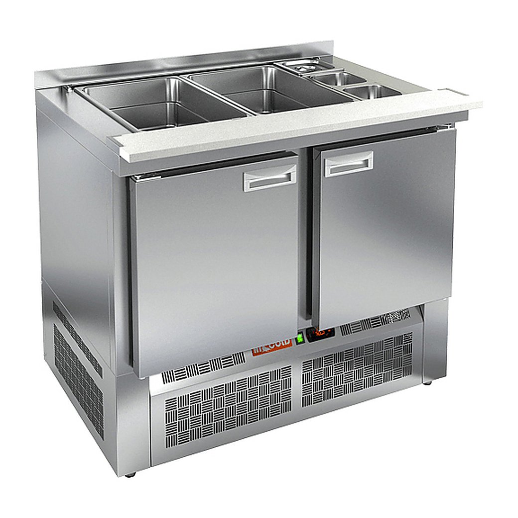 Стол для салатов HICOLD SLE3-11GN (2х1/1+3х1/6) полипропилен, без крышки
