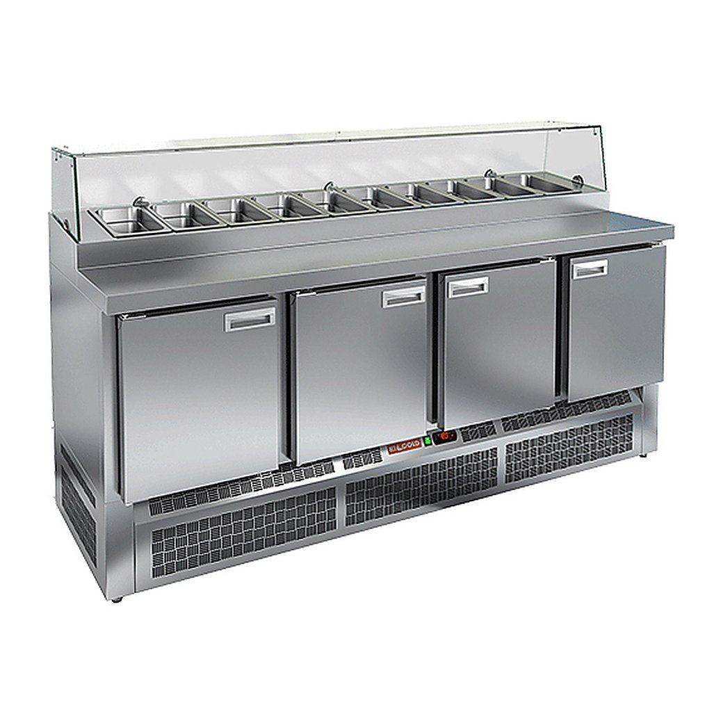 Стол для пиццы HICOLD PZE1-1111/GN (1/3H) СО СТЕКЛОМ