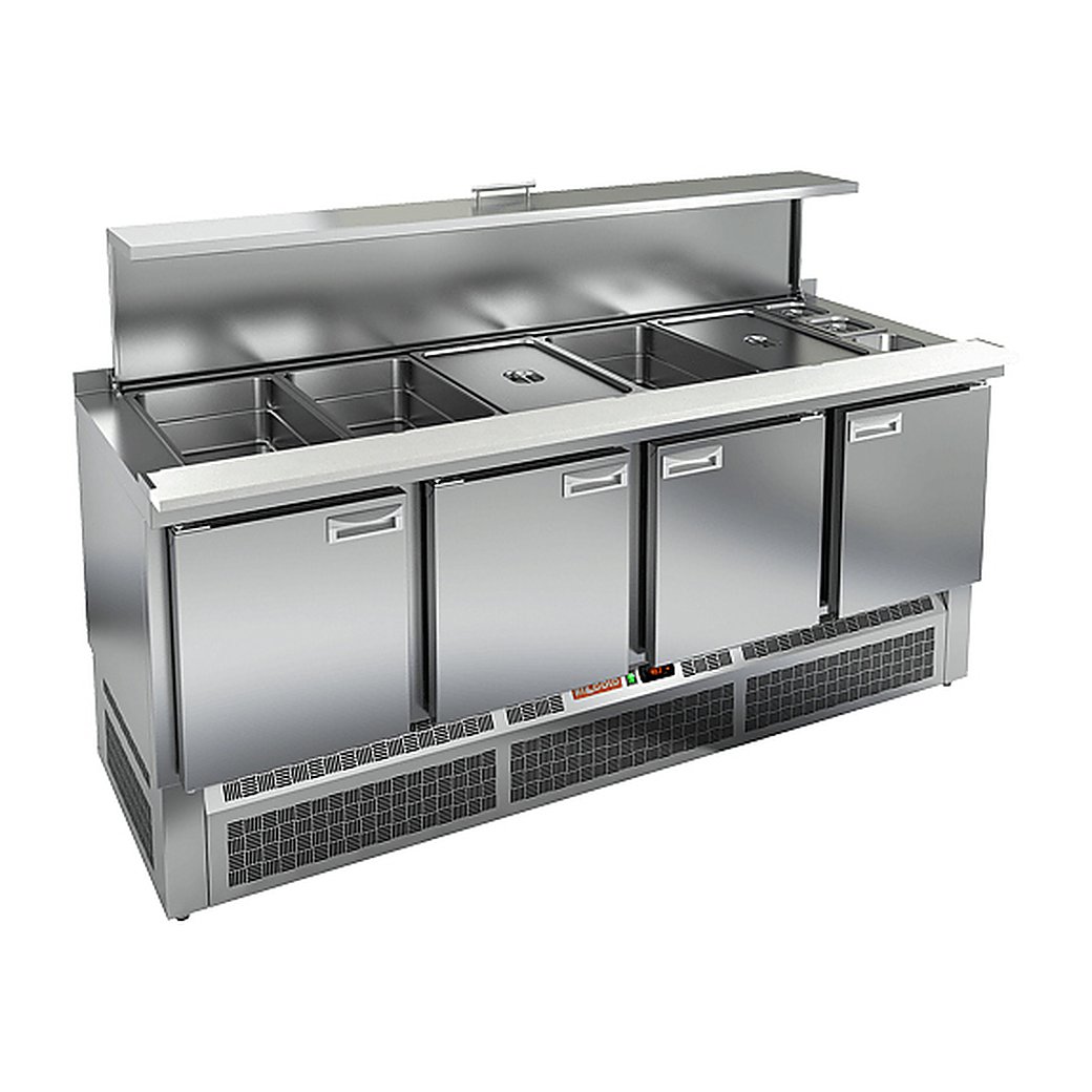 Стол для салатов HICOLD SLE3-1111GN (5х1/1+3х1/6) полипропилен с крышкой