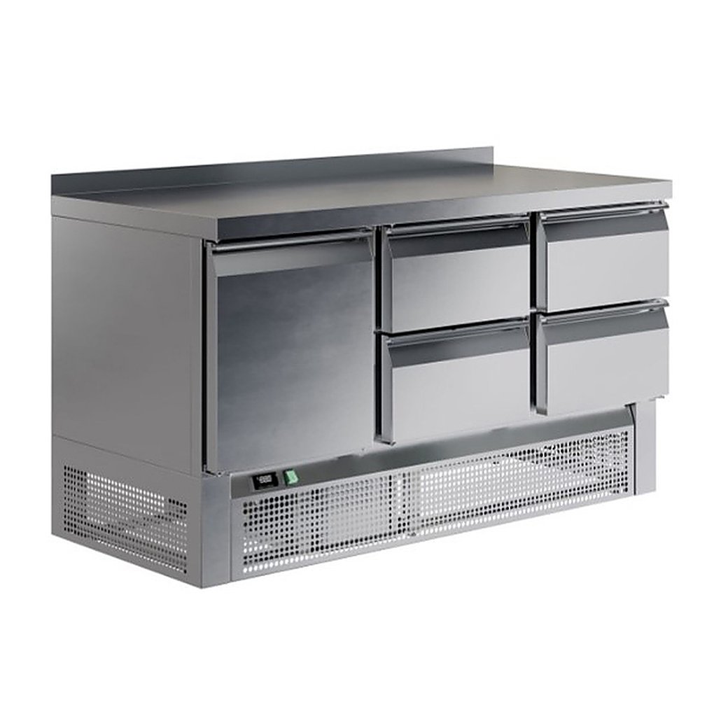 Стол морозильный Restoinox SHN-122GNE-B с бортом (1 дв.+4 ящ.)