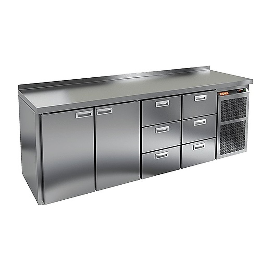 Стол холодильный HICOLD GN 1133 BR2 TN с бортом