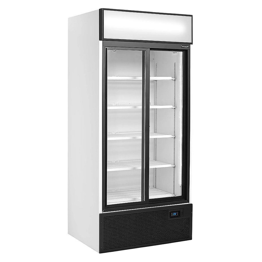 Шкаф холодильный TEFCOLD FSC891S 707 л 890х740х1990 мм (со стеклом), белый, черный