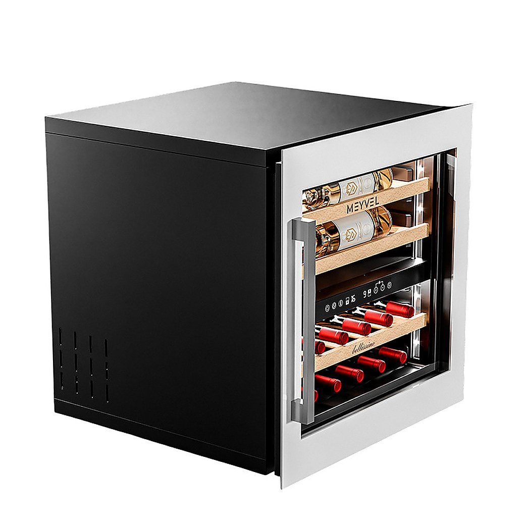 Винный холодильник (шкаф) MEYVEL MV26PRO-KWB2 69 л (компрессорный, белый, черный)