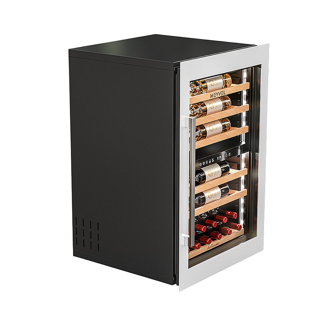 Винный холодильник (шкаф) MEYVEL MV47PRO-KWB2 129 л (компрессорный, белый, черный)