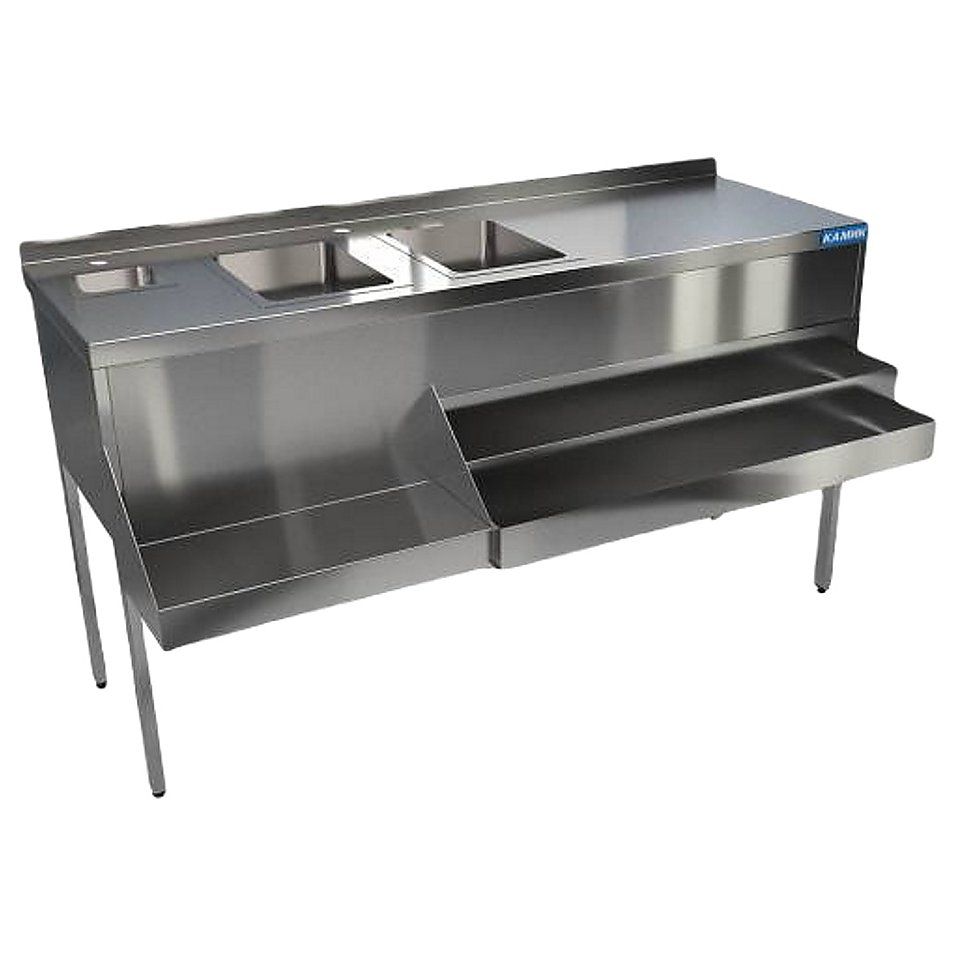 Барная станция КАМИК 1500х600(840)х850 мм, 2 рейла, 1 ящик