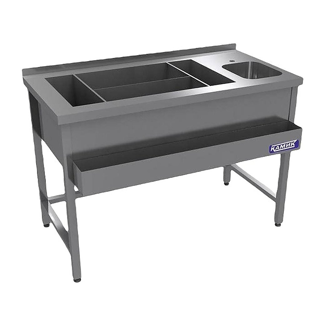 Барная станция КАМИК 1400х600х870 мм, с полкой