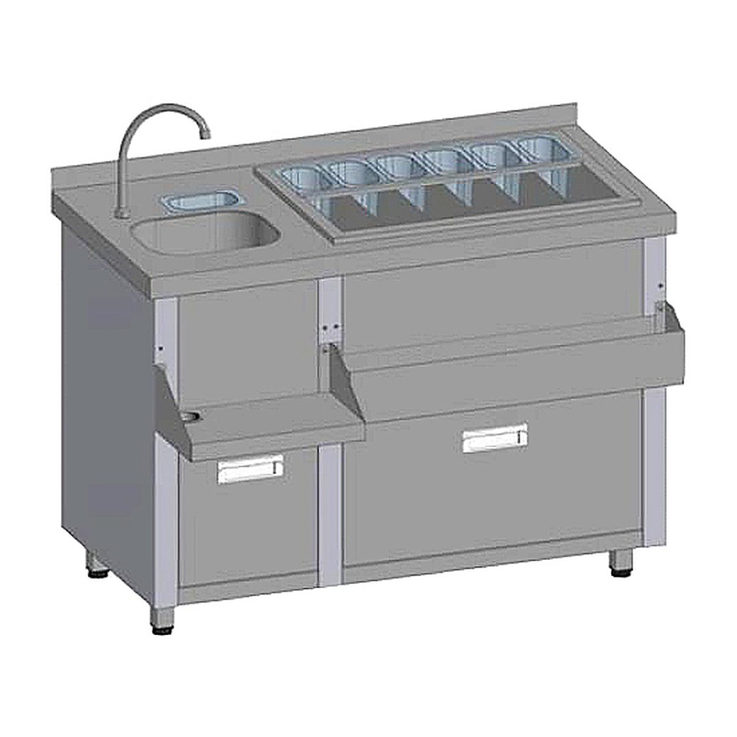 Барная станция Restoinox БСЗ1-15/6-03 без ящиков и вертушки