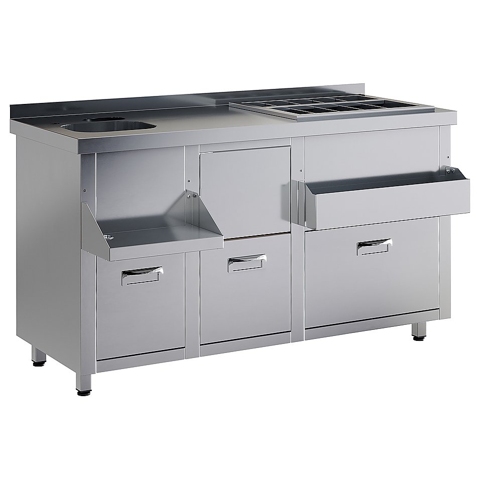 Барная станция Restoinox БСЗ1-15/6-05 с ящиками и вертушкой