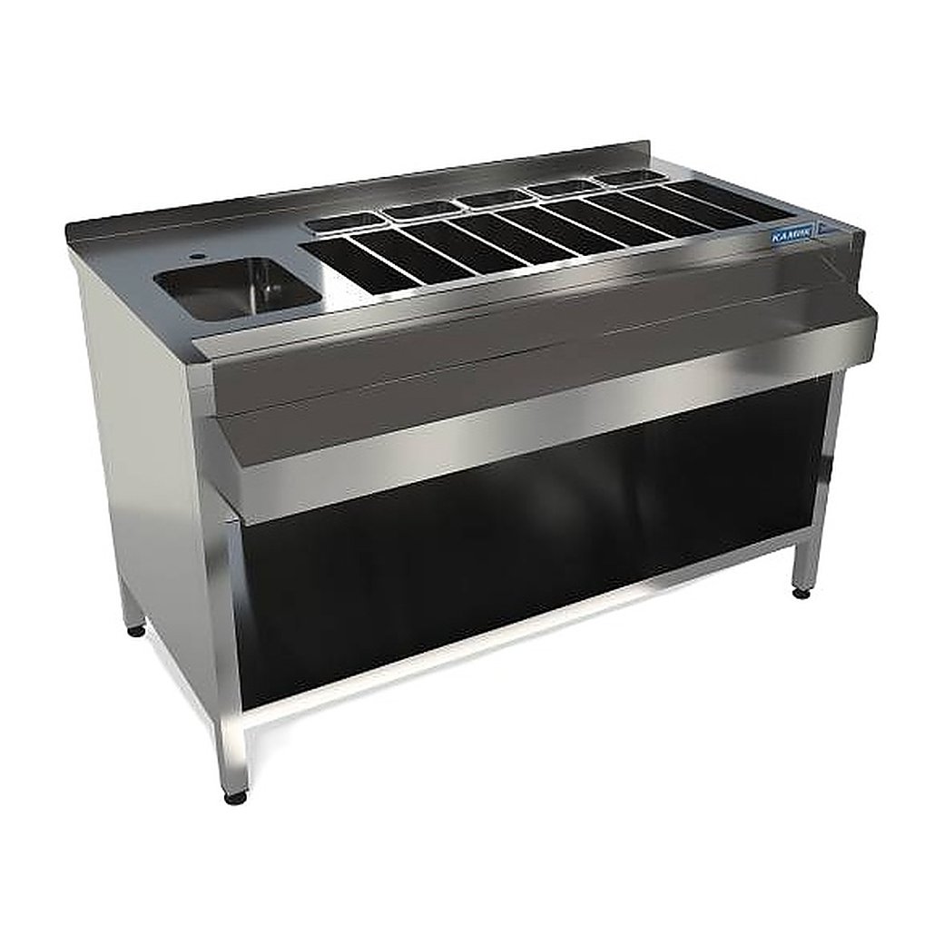 Барная станция КАМИК 1800х700(800)х850 мм, 2 рейла
