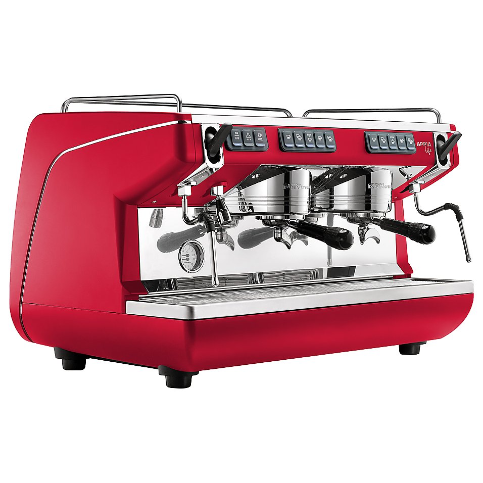 Кофемашина Nuova Simonelli Appia Life 2Gr V красная, высокие группы, экономайзер, автомат