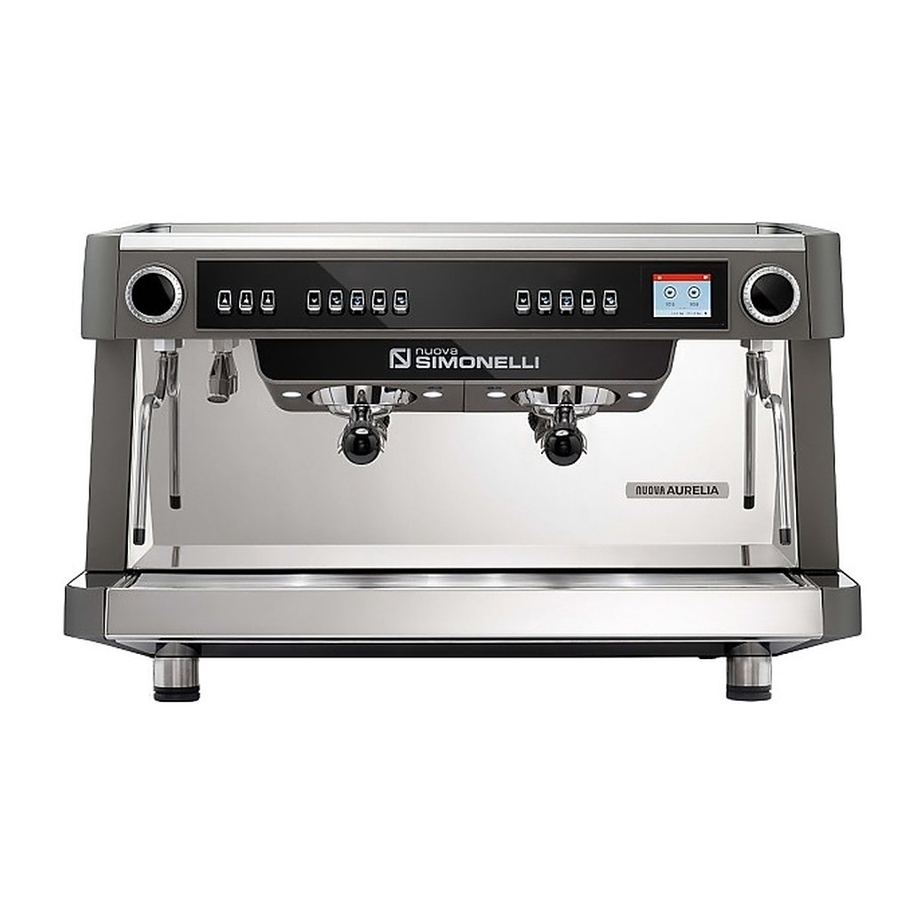 Кофемашина автоматическая Nuova Simonelli Nuova Aurelia VOL XT 2Gr 220В (серый металлик, LED-подсветка, высокие группы, дисплей на группе, необжигающий паровой кран, PID)