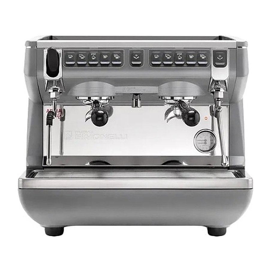 Кофемашина автоматическая Nuova Simonelli Appia Life Compact 2Gr V серый металлик, высокие группы, экономайзер, автомат