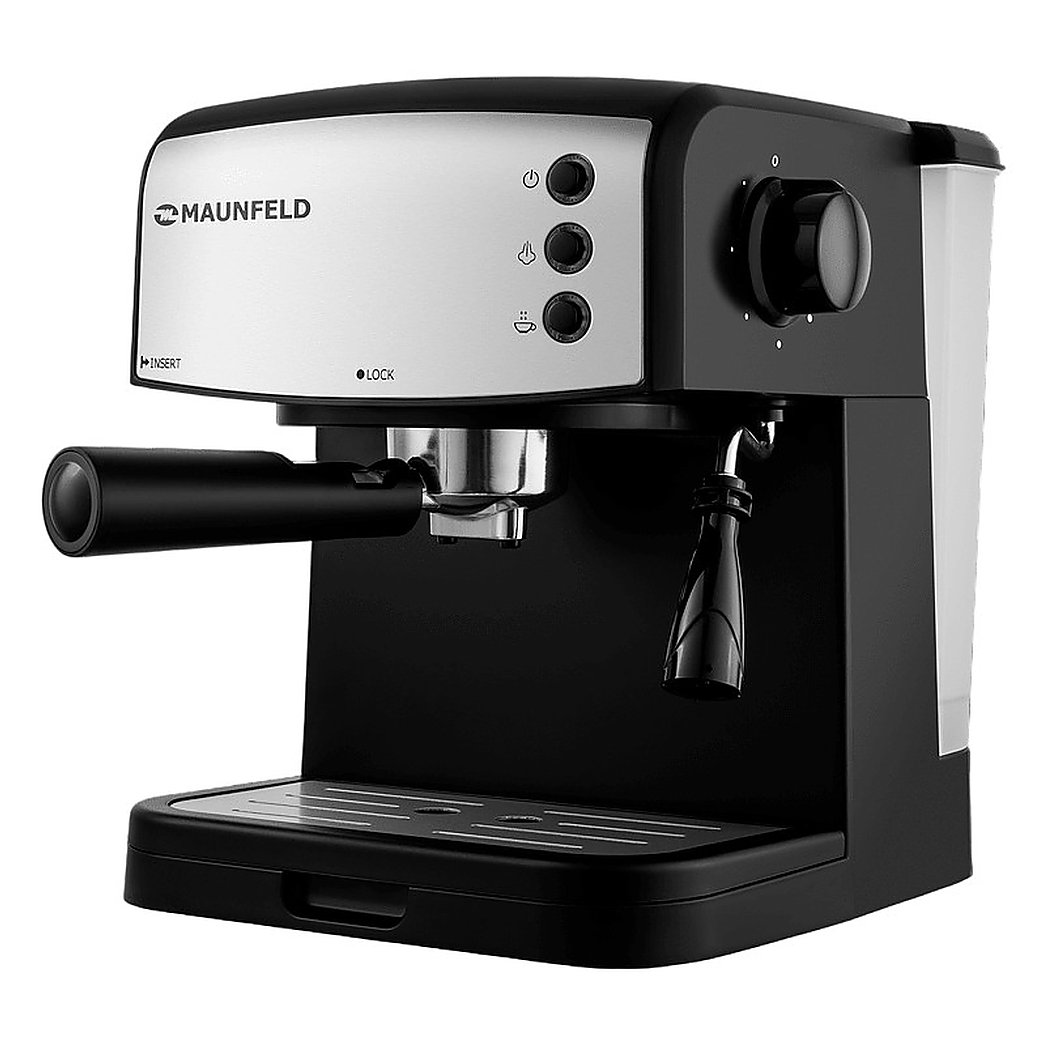 Кофеварка Maunfeld MF-734BK 1.5 л 850 Вт рожковая серый, черный
