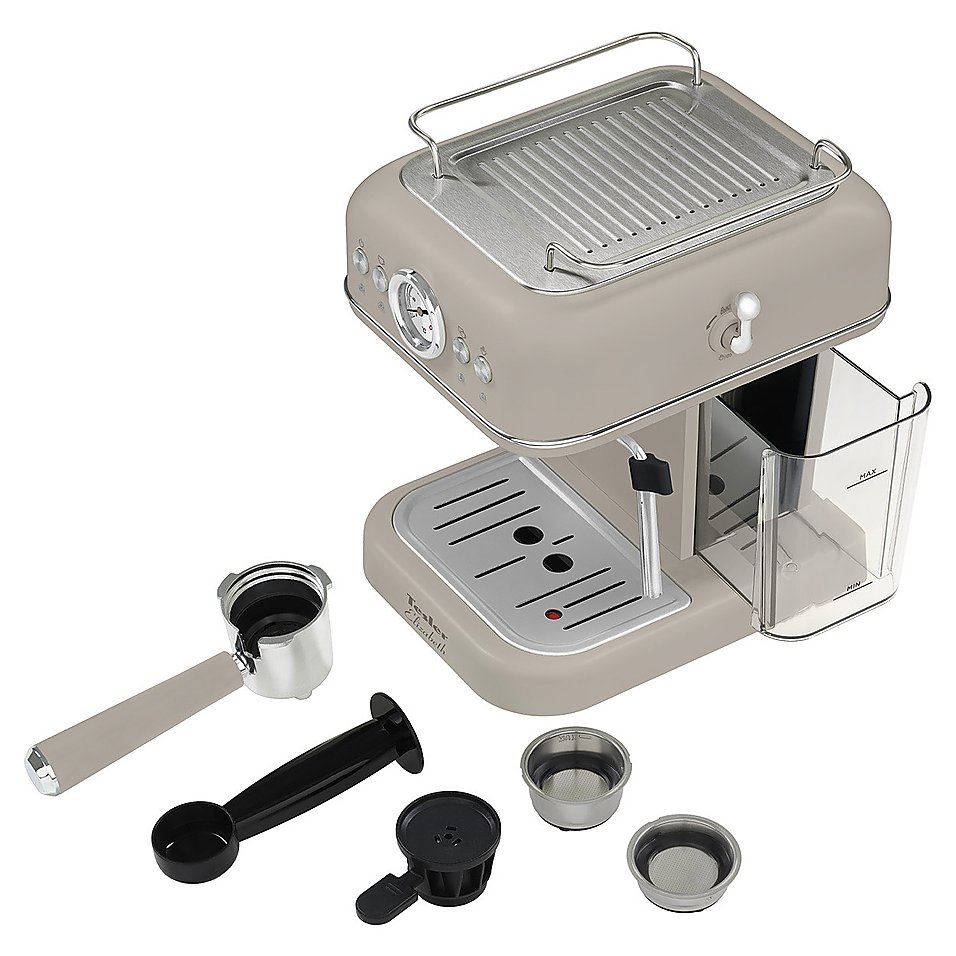 Рожковая кофеварка TESLER Elizabeth ECM-245 SAND GREY 950 Вт, песочно-серый, фото 3