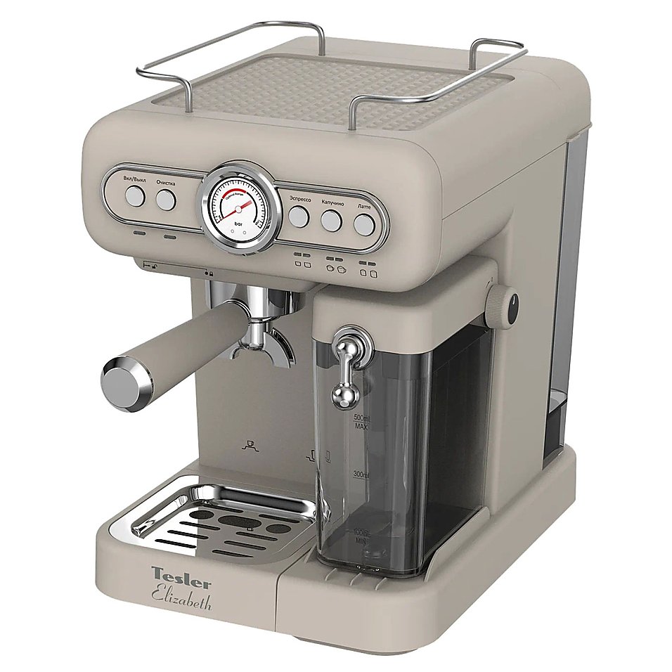 Рожковая кофеварка TESLER Elizabeth ECM-250 SAND GREY 950 Вт, песочно-серый, фото 2
