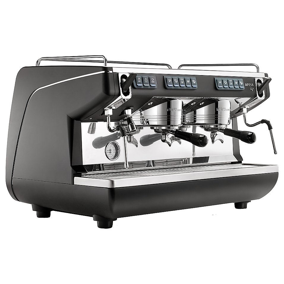 Кофемашина Nuova Simonelli Appia Life 2Gr V черная, высокие группы, экономайзер, автомат
