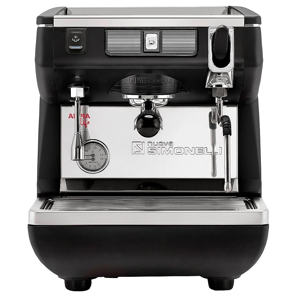Кофемашина Nuova Simonelli Appia Life 1Gr S черная, высокая группа, полуавтомат, фото 2
