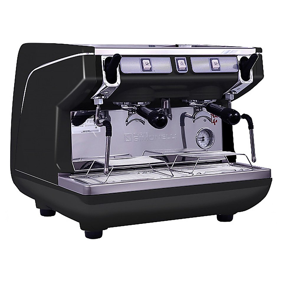 Кофемашина Nuova Simonelli Appia Life Compact 2 Gr S черная, высокие группы, экономайзер, полуавтомат