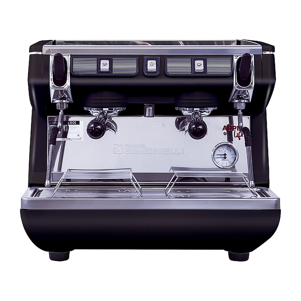 Кофемашина Nuova Simonelli Appia Life Compact 2 Gr S черная, высокие группы, экономайзер, полуавтомат, фото 2