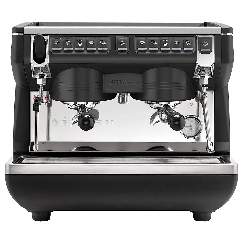 Кофемашина Nuova Simonelli Appia Life Compact 2 Gr V черная, высокие группы, экономайзер, автомат, фото 2