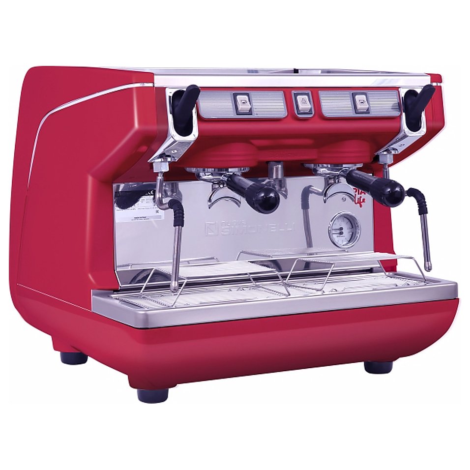Кофемашина Nuova Simonelli Appia Life Compact 2 Gr S красная, высокие группы, экономайзер, полуавтомат
