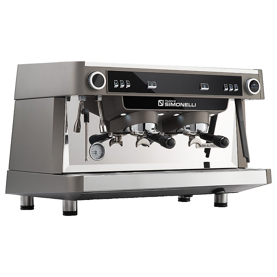 Кофемашина полуавтоматическая Nuova Simonelli Nuova Aurelia SEM 2Gr S 220V metallic grey+high groups+Group Display+Double wall steam wand+LED