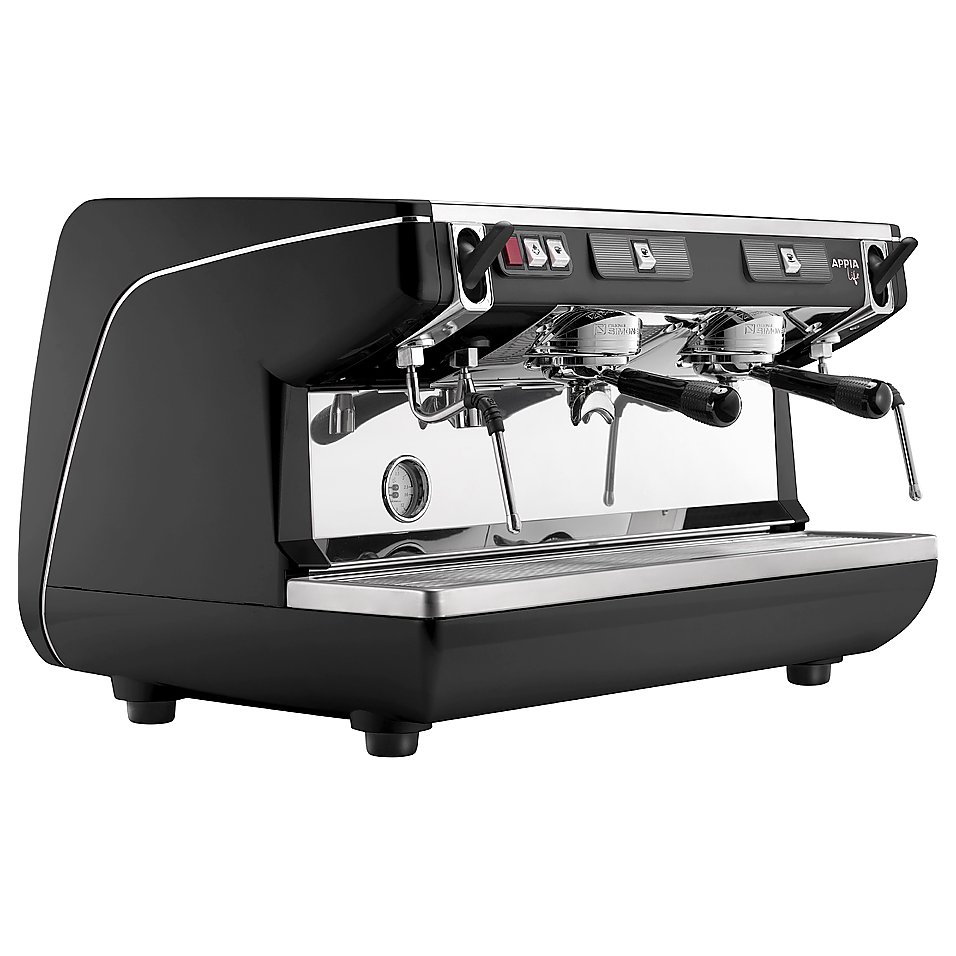 Кофемашина Nuova Simonelli Appia Life 2Gr S черная, высокие группы, экономайзер, полуавтомат