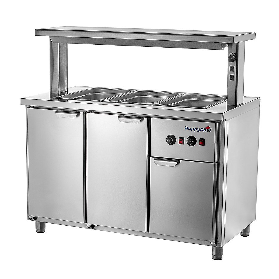 Стол тепловой HappyChef TH GM 1-P2 860х700х850 мм, столешница с мармитом, нержавеющая сталь, фото 3
