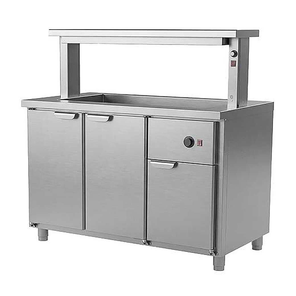 Стол тепловой HappyChef TH GM 1-P2 860х700х850 мм, столешница с мармитом, нержавеющая сталь, фото 2