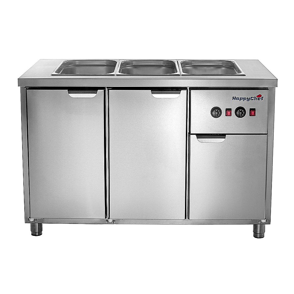 Стол тепловой HappyChef TH GM 1-1-P2 1260х700х850 мм, столешница с мармитом, нержавеющая сталь